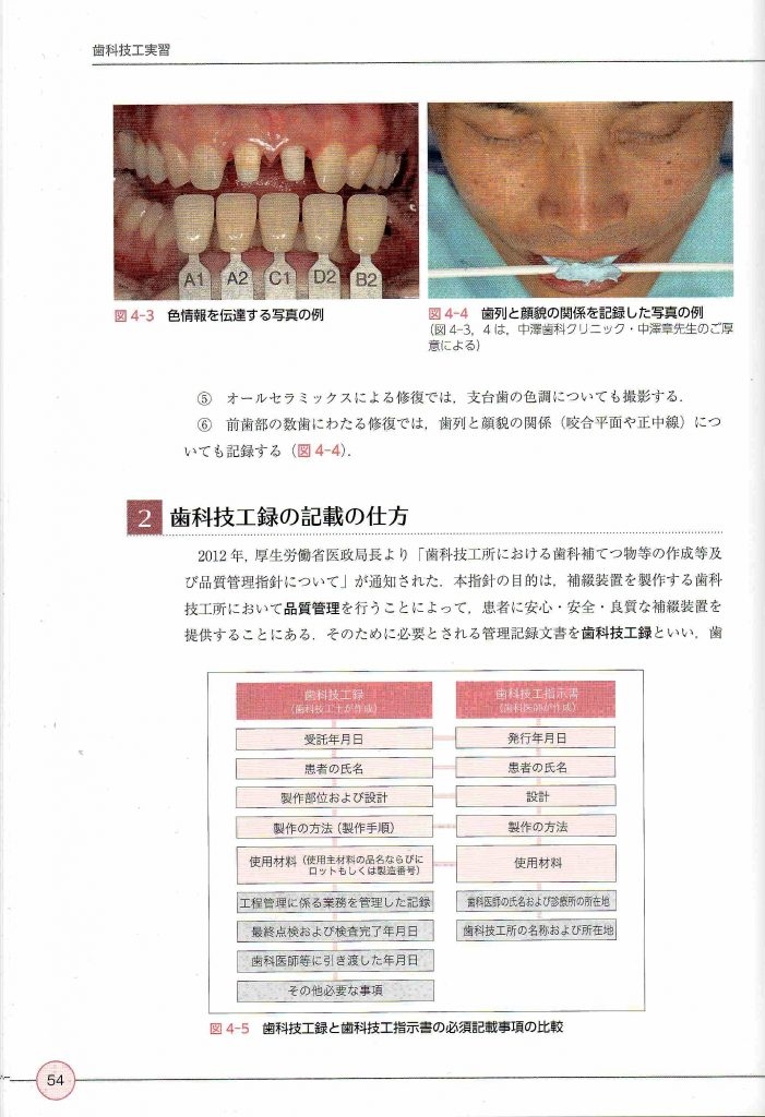 歯科技工士学校教本に採用されました。